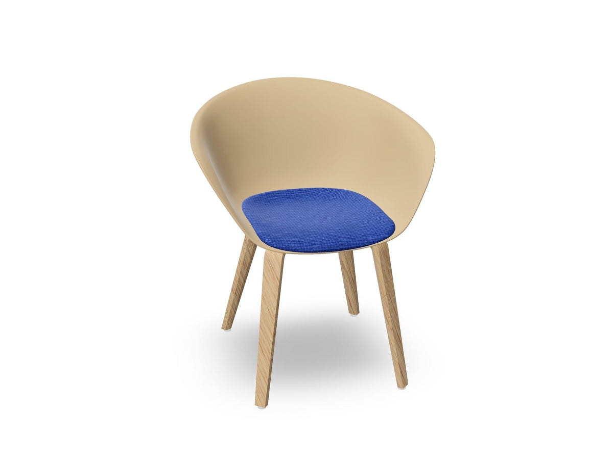Duna 02 Wood Leg Chair With Seat Cushion Chairs Arper 
