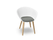 Duna 02 Wood Leg Chair With Seat Cushion Chairs Arper 