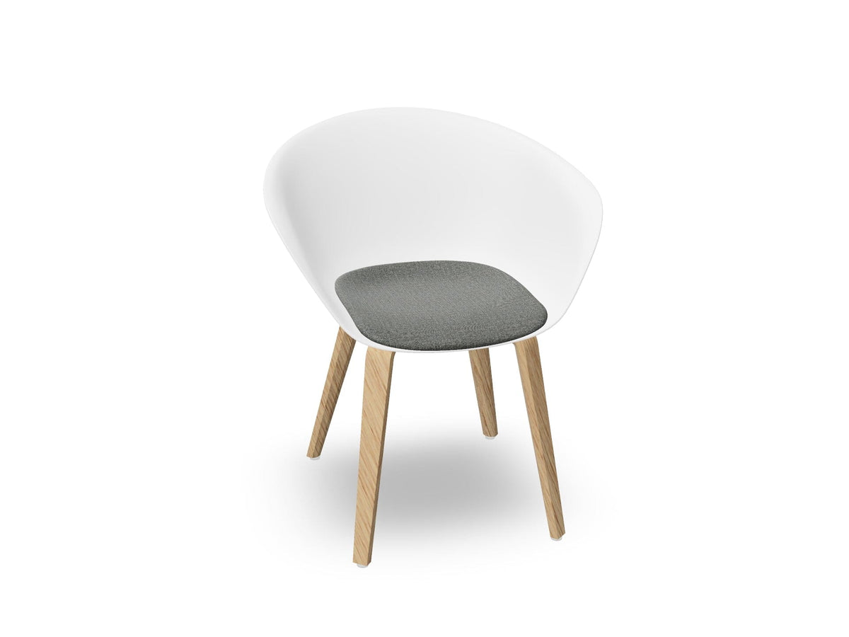 Duna 02 Wood Leg Chair With Seat Cushion Chairs Arper 