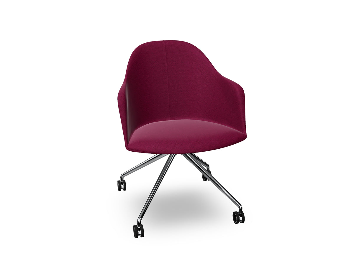 Cila fully upholstered Armchair With Fixed Trestle Base
