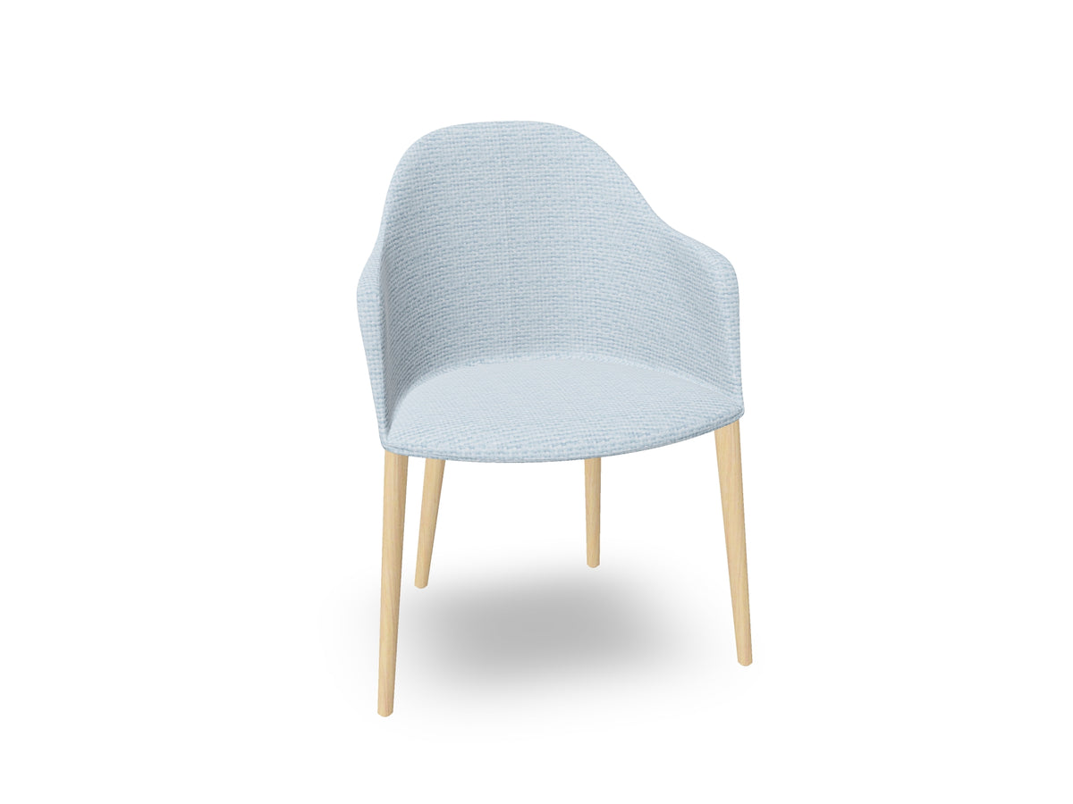 Cila Fully Upholstered Armchair with Timber Oak Four-leg Base