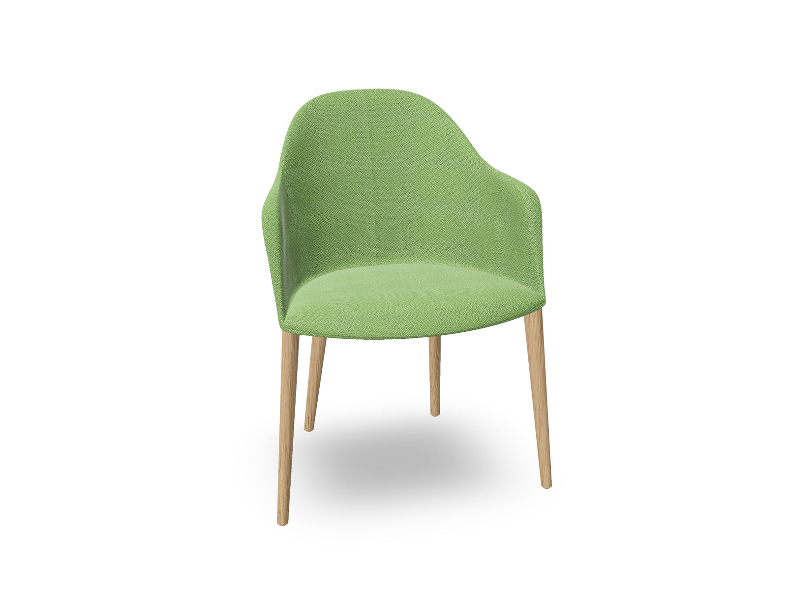 Cila Fully Upholstered Armchair with Timber Oak Four-leg Base