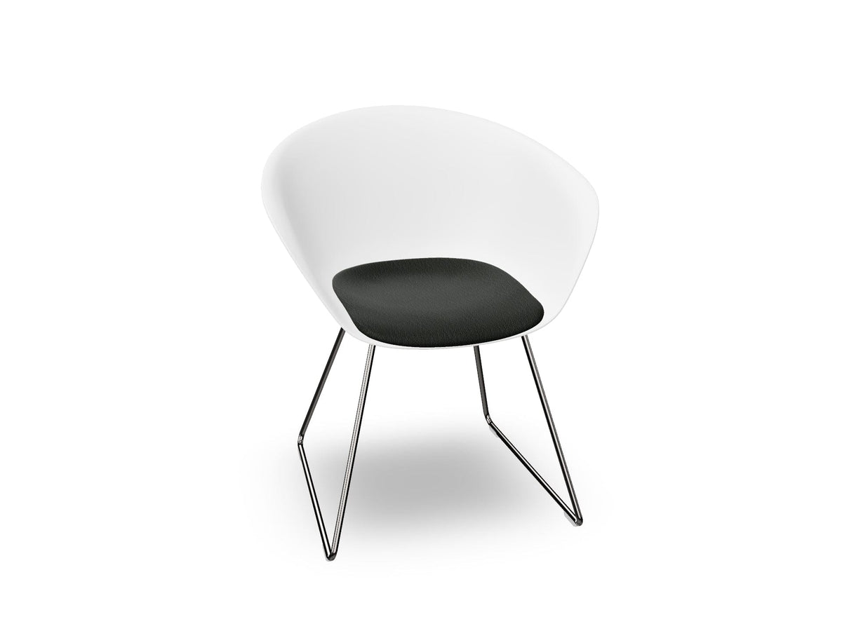 Duna 02 Sled Base Chair With Seat Cushion Chairs Arper 
