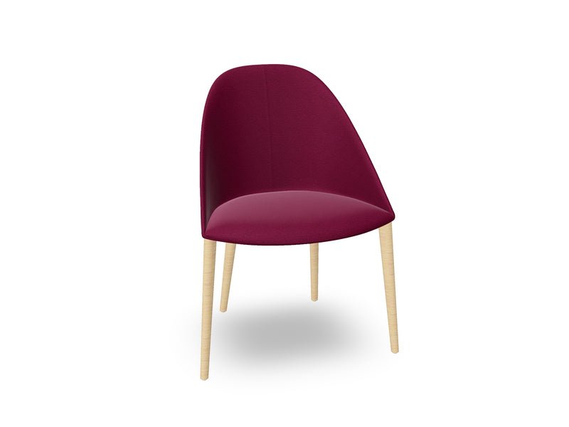 Cila Fully Upholstered Chair With Timber Oak Four-leg Base