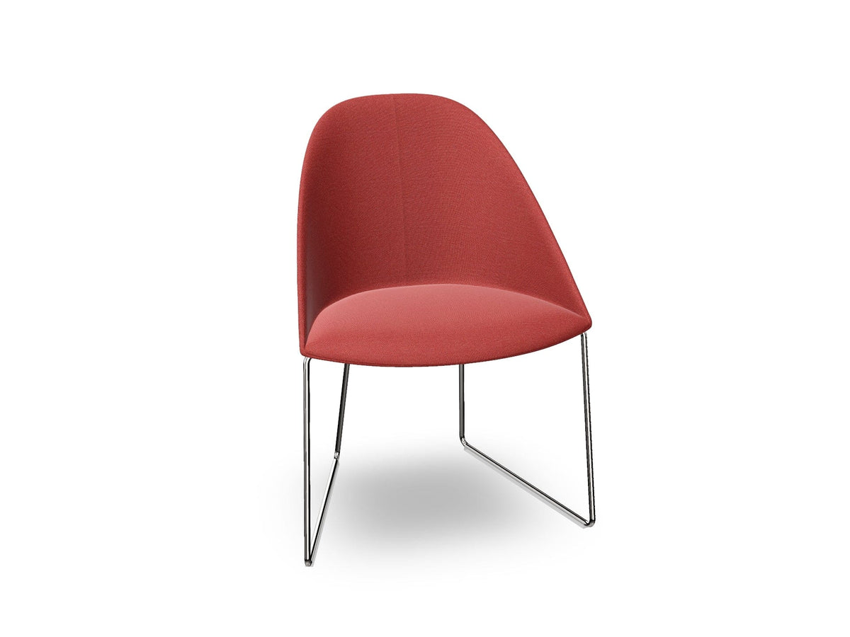Cila Fully Upholstered Chair With Sled Base Chairs Arper 