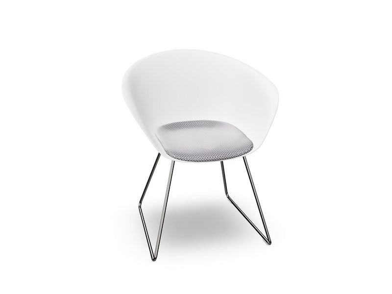 Duna 02 Sled Base Chair With Seat Cushion Chairs Arper 