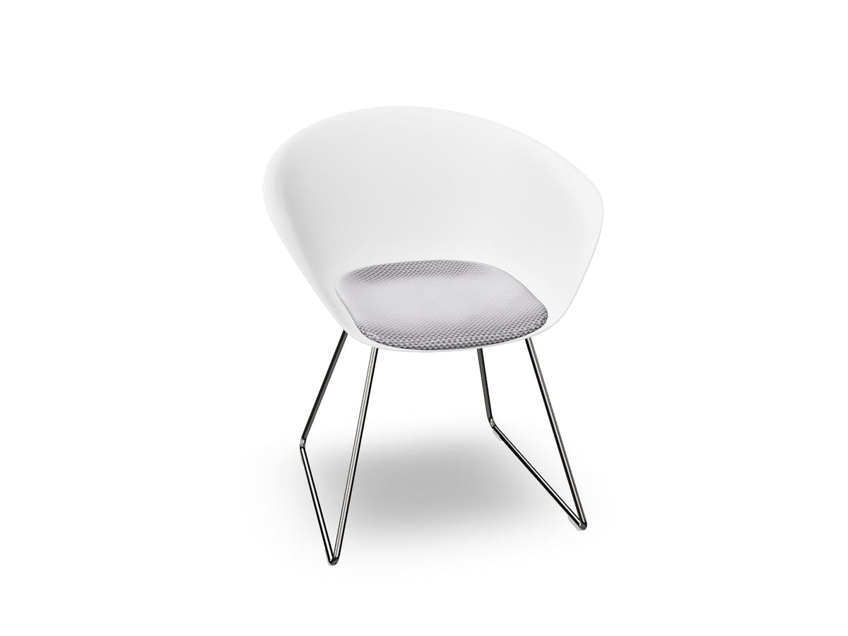 Duna 02 Sled Base Chair With Seat Cushion Chairs Arper 