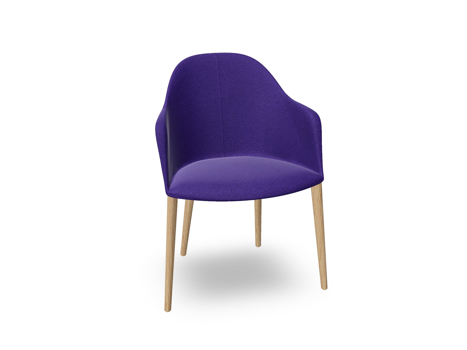Cila Fully Upholstered Armchair with Timber Oak Four-leg Base