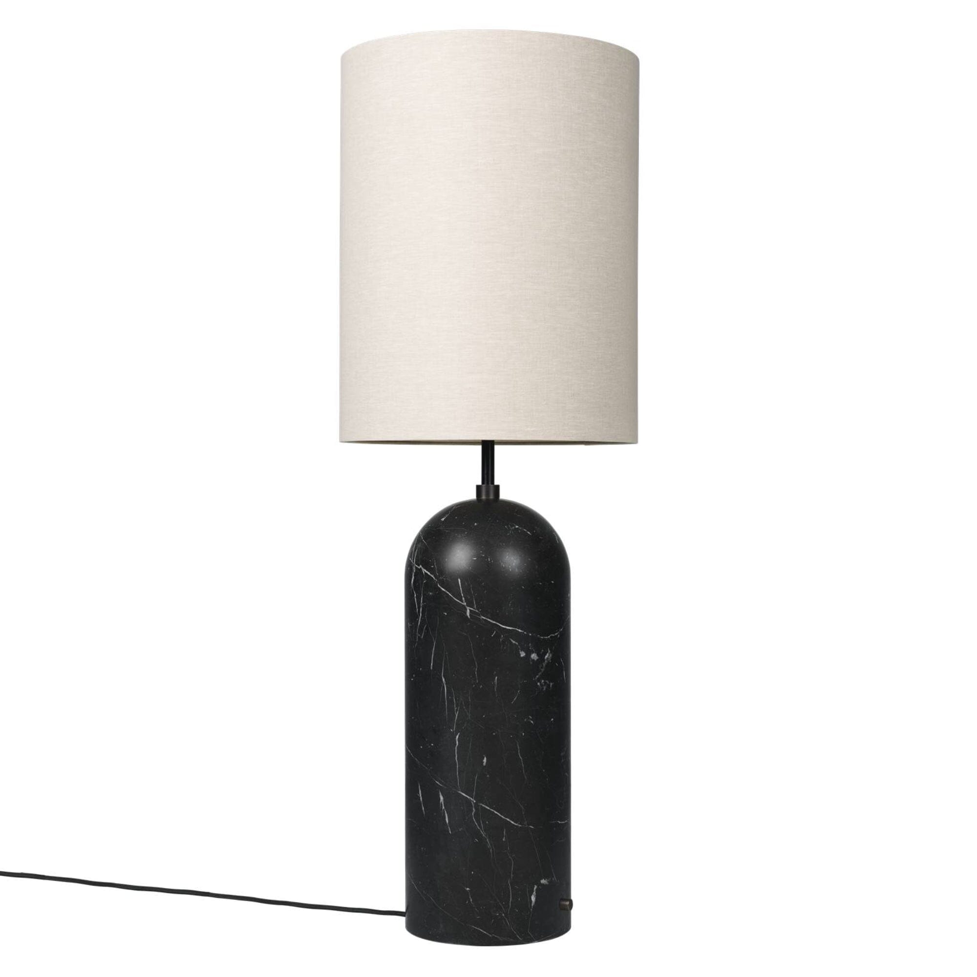 Gravity Floor Lamp - XL High Floor Lamps Gubi Canvas Shade Black Marble 