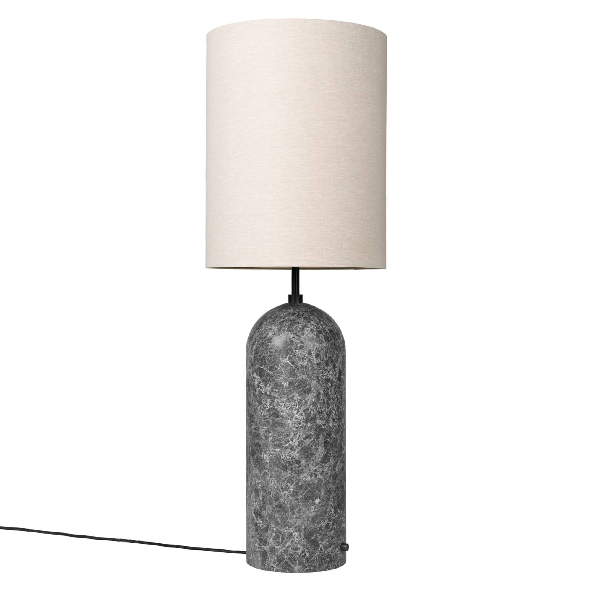 Gravity Floor Lamp - XL High Floor Lamps Gubi Canvas Shade Grey Marble 