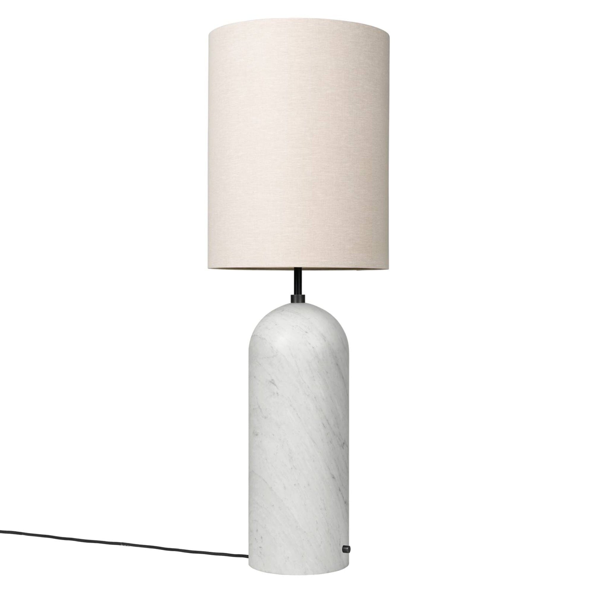 Gravity Floor Lamp - XL High Floor Lamps Gubi Canvas Shade White Marble 