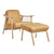 Baltic Chair & Ottoman Chairs Gus Modern Canyon Whiskey Leather Ash Natural 