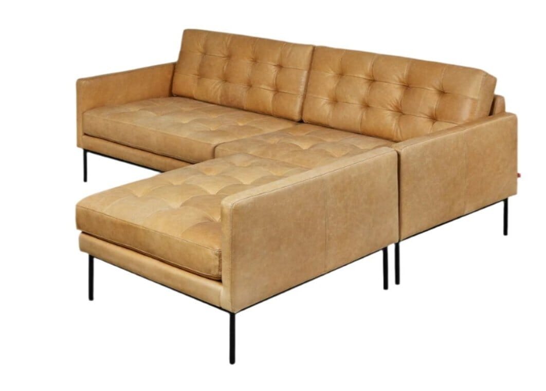 Towne Bi-Sectional Sofa Gus Modern Canyon Whiskey Leather 