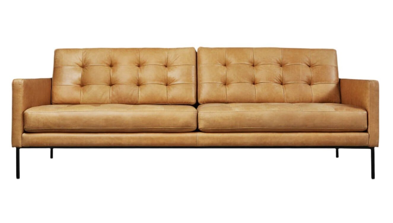 Towne Sofa Sofa Gus Modern Canyon Whiskey Leather 