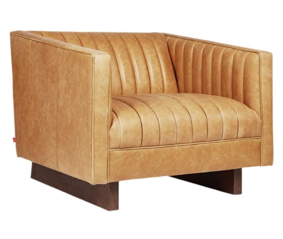 Wallace Chair lounge Gus Modern Canyon Whiskey Leather 
