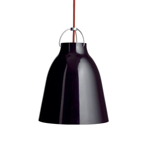 Caravaggio High Gloss Suspension Lamp hanging lamps Fritz Hansen Medium (P2) - black shade - 118" L red textile cord + $150.00 