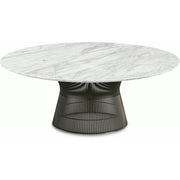 Platner Bronze 42" Coffee Table Coffee Tables Knoll Polished Finish Carrara Marble Top: White-grey 