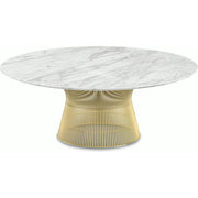 Platner Coffee Table - 42" in Gold Coffee Tables Knoll 18K Gold plated Carrara marble, Polished finish 