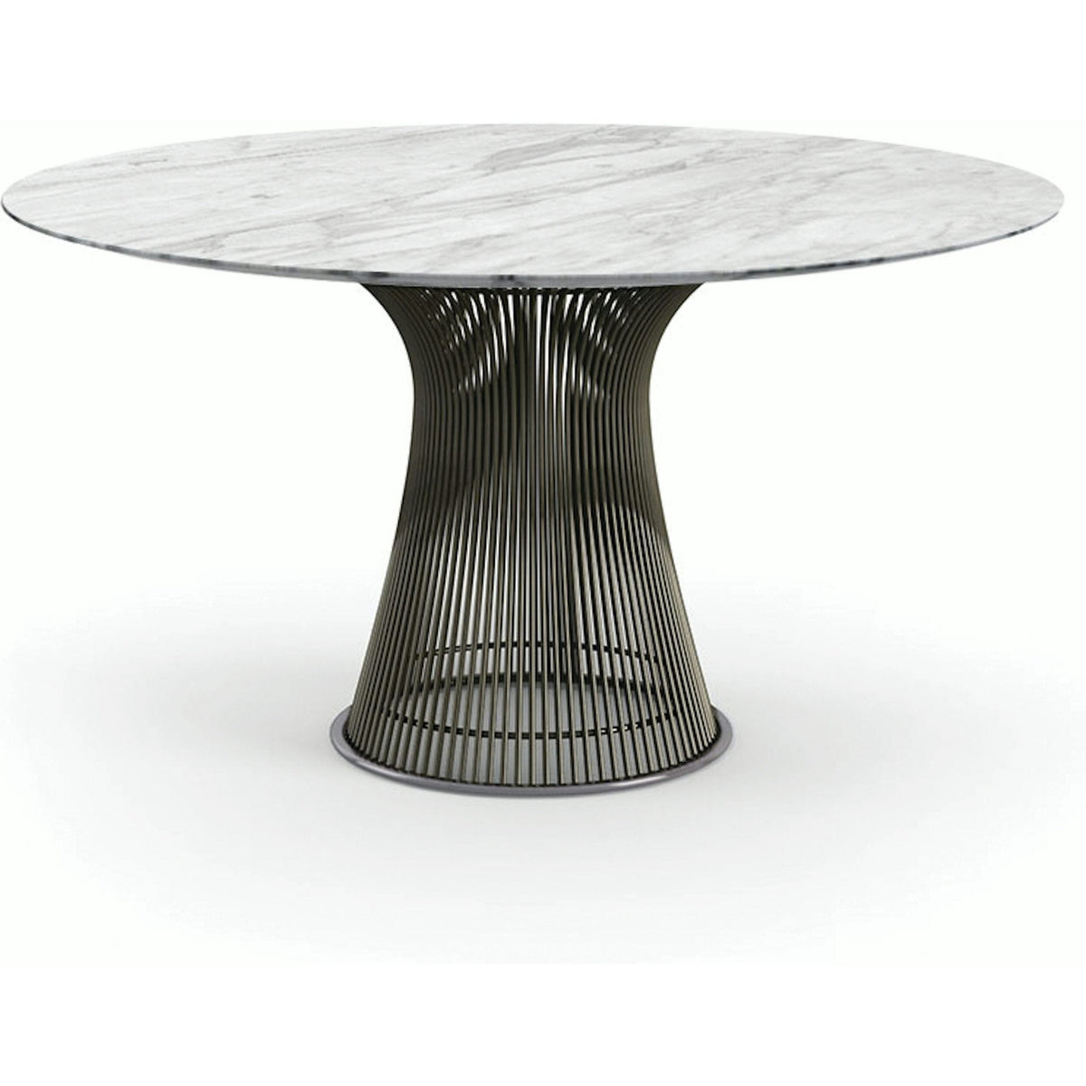 Platner Dining Table - 54 Inch Dining Tables Knoll Metallic Bronze Carrara marble, Shiny finish 