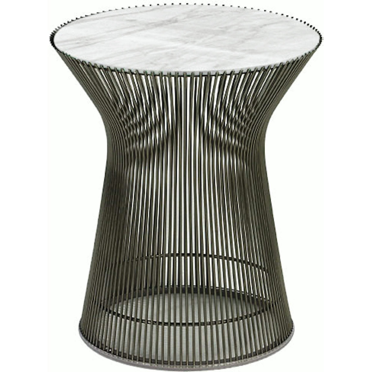 Platner Side Table side/end table Knoll Metallic Bronze Carrara marble, Shiny finish 