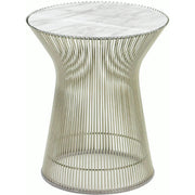 Platner Side Table side/end table Knoll Polished Nickel Carrara marble, Shiny finish 