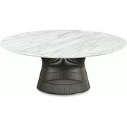 Platner Bronze 42" Coffee Table Coffee Tables Knoll Satin Finish Carrara Marble Top: White-grey 