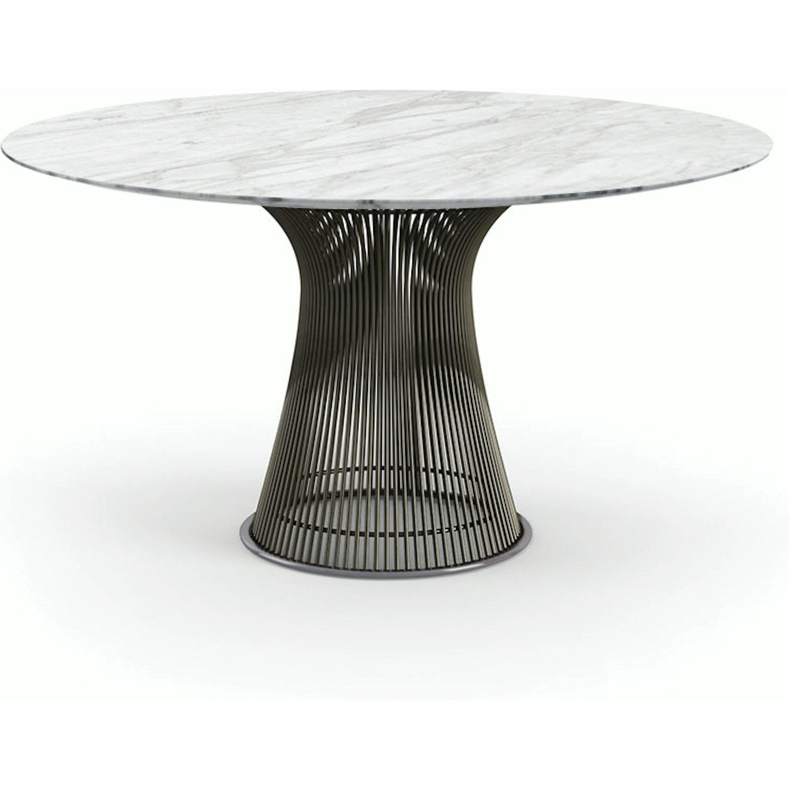 Platner Dining Table - 54 Inch Dining Tables Knoll Metallic Bronze Carrara marble, Satin finish 