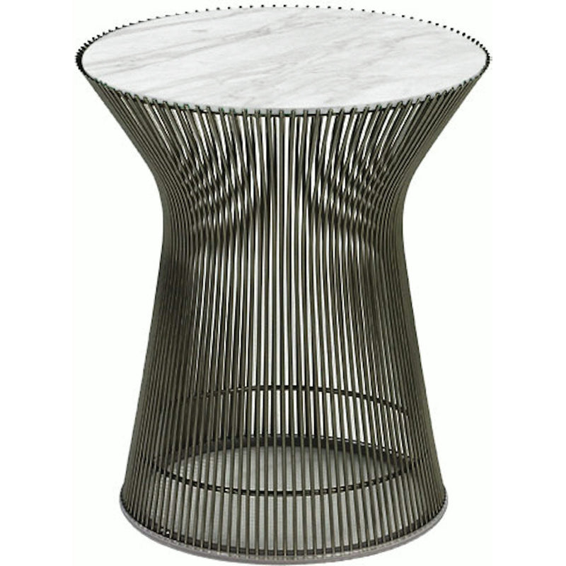 Platner Side Table side/end table Knoll Metallic Bronze Carrara marble, Satin finish 