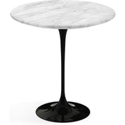 Saarinen Side Table - 20” Round side/end table Knoll Black Carrara marble, Satin finish 