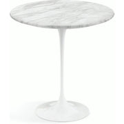 Saarinen Side Table - 20” Round side/end table Knoll White Carrara marble, Satin finish 