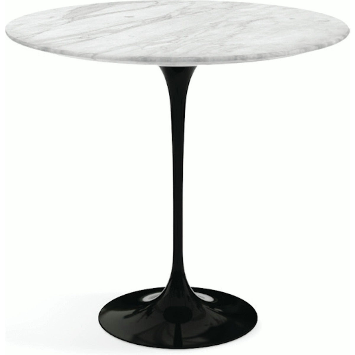 Saarinen Side Table - 22” Oval side/end table Knoll Black Carrara marble, Satin finish 
