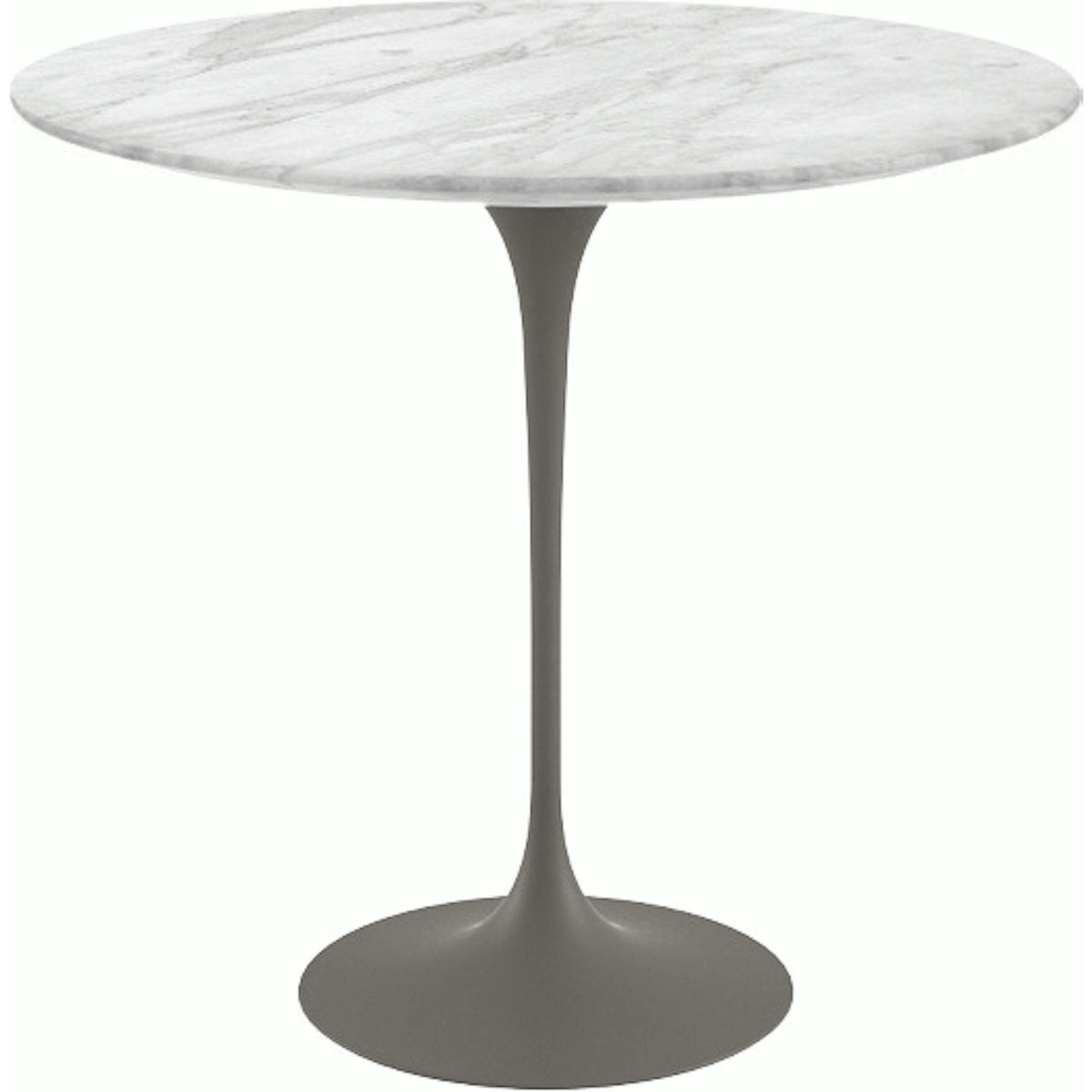 Saarinen Side Table - 22” Oval side/end table Knoll Grey Carrara marble, Satin finish 