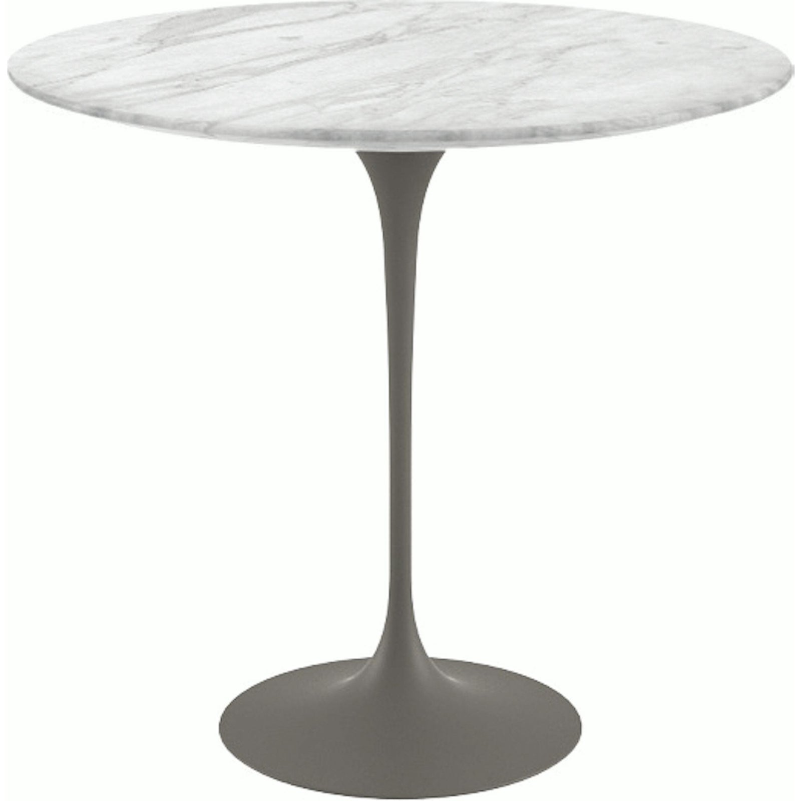 Saarinen Side Table - 22” Oval side/end table Knoll Grey Carrara marble, Satin finish 