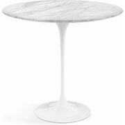 Saarinen Side Table - 22” Oval side/end table Knoll White Carrara marble, Satin finish 