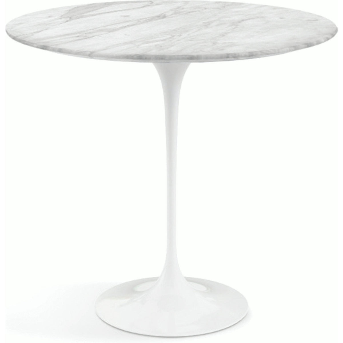 Saarinen Side Table - 22” Oval side/end table Knoll White Carrara marble, Satin finish 