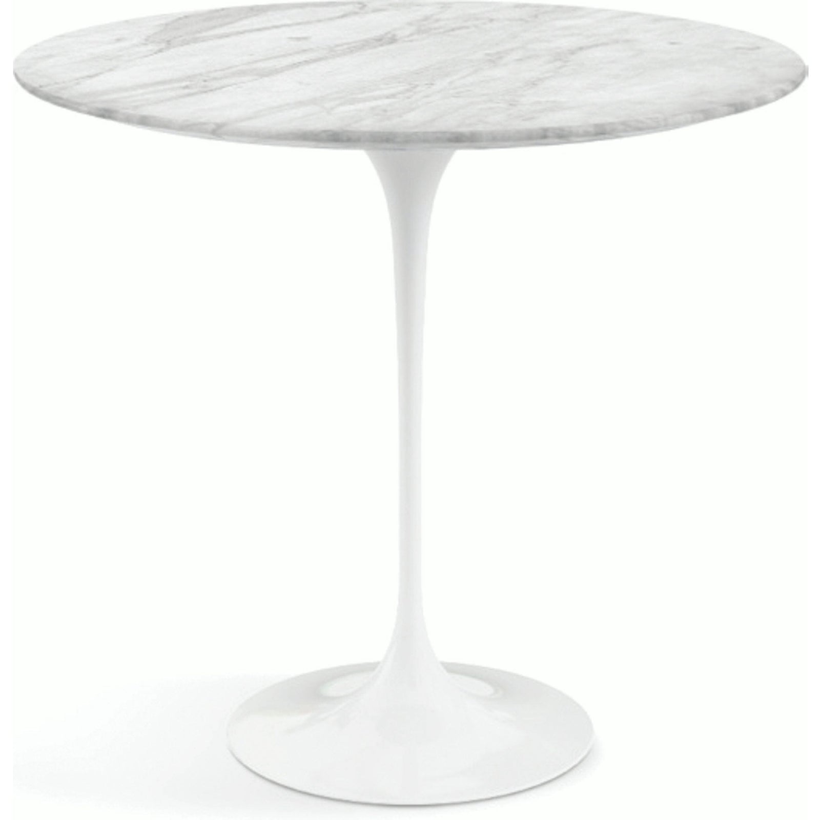 Saarinen Side Table - 22” Oval side/end table Knoll White Carrara marble, Satin finish 