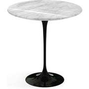 Saarinen Side Table - 20” Round side/end table Knoll Black Carrara marble, Shiny finish 