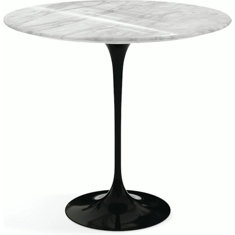 Saarinen Side Table - 22” Oval side/end table Knoll Black Carrara marble, Shiny finish 