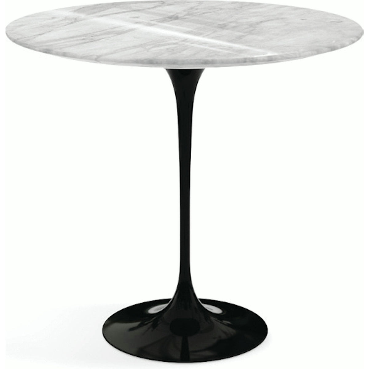 Saarinen Side Table - 22” Oval side/end table Knoll Black Carrara marble, Shiny finish 