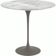 Saarinen Side Table - 22” Oval side/end table Knoll Grey Carrara marble, Shiny finish 