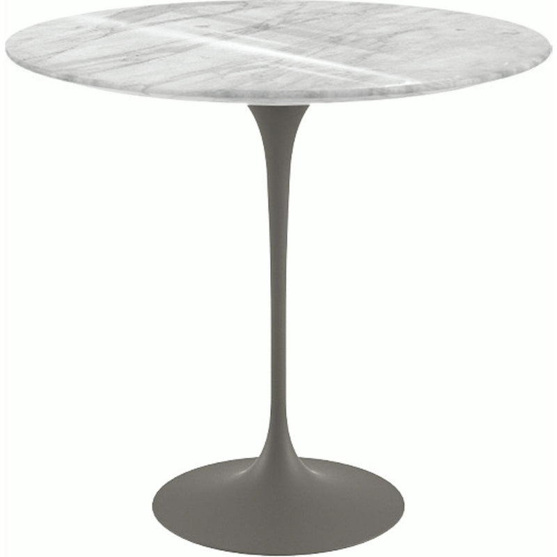 Saarinen Side Table - 22” Oval side/end table Knoll Grey Carrara marble, Shiny finish 