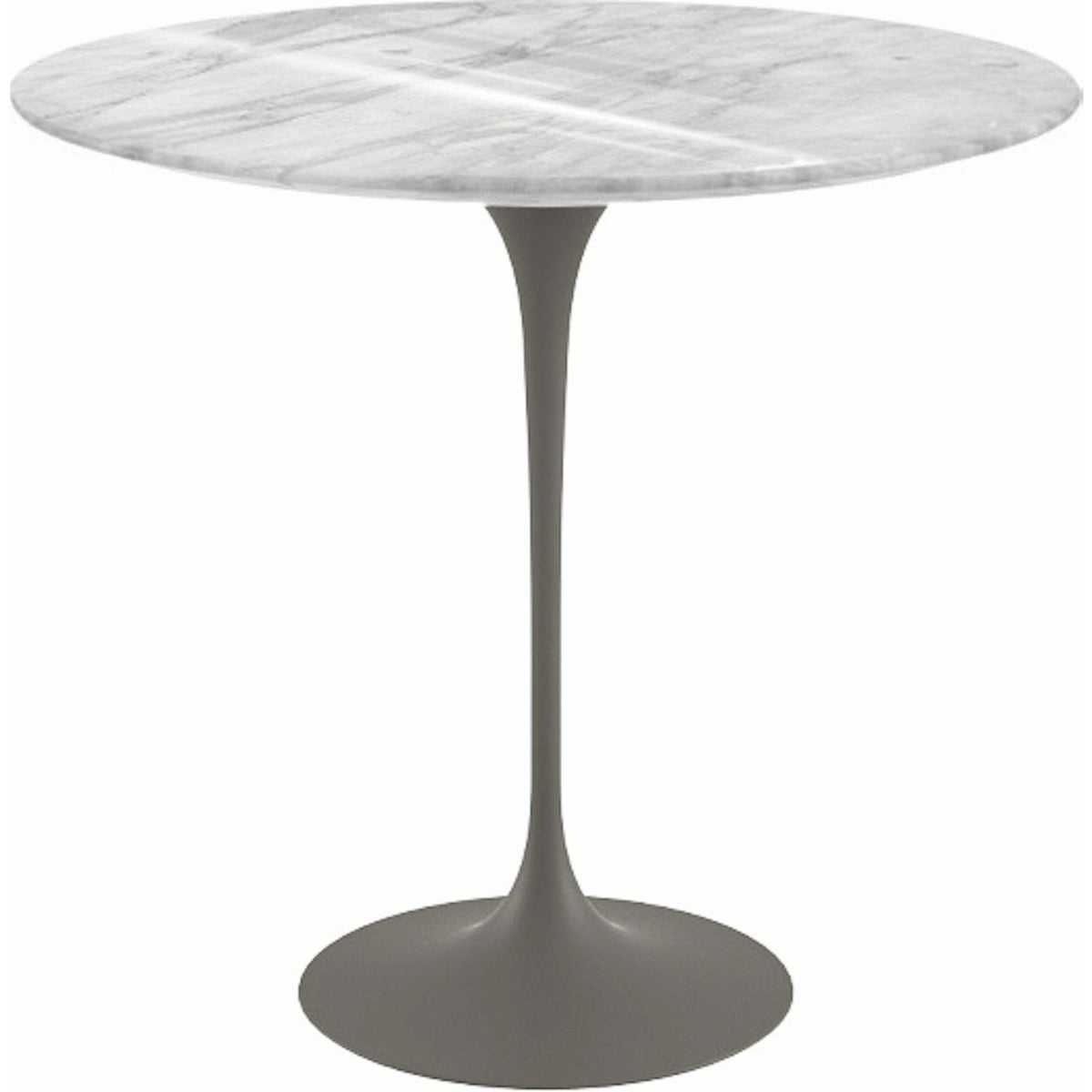 Saarinen Side Table - 22” Oval side/end table Knoll Grey Carrara marble, Shiny finish 