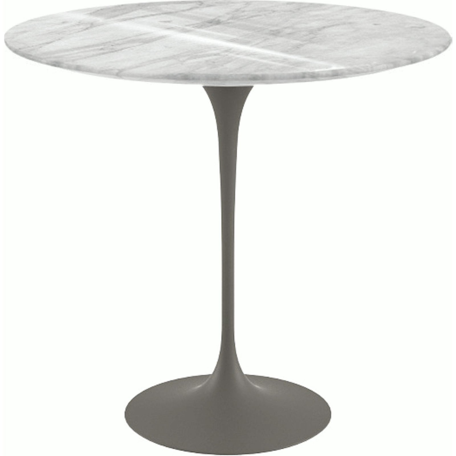 Saarinen Side Table - 22” Oval side/end table Knoll Grey Carrara marble, Shiny finish 