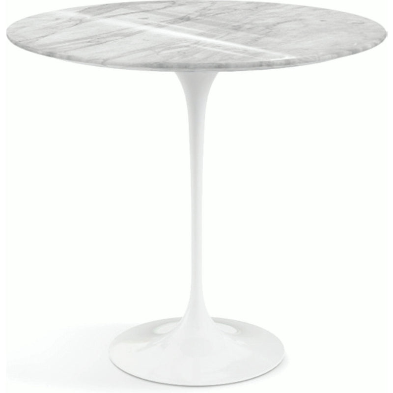 Saarinen Side Table - 22” Oval side/end table Knoll White Carrara marble, Shiny finish 