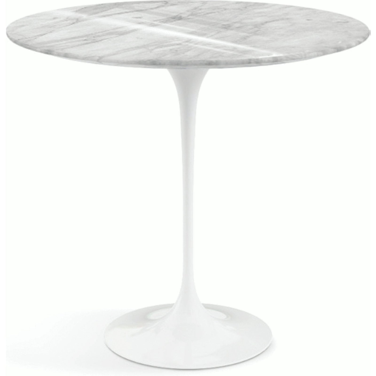 Saarinen Side Table - 22” Oval side/end table Knoll White Carrara marble, Shiny finish 