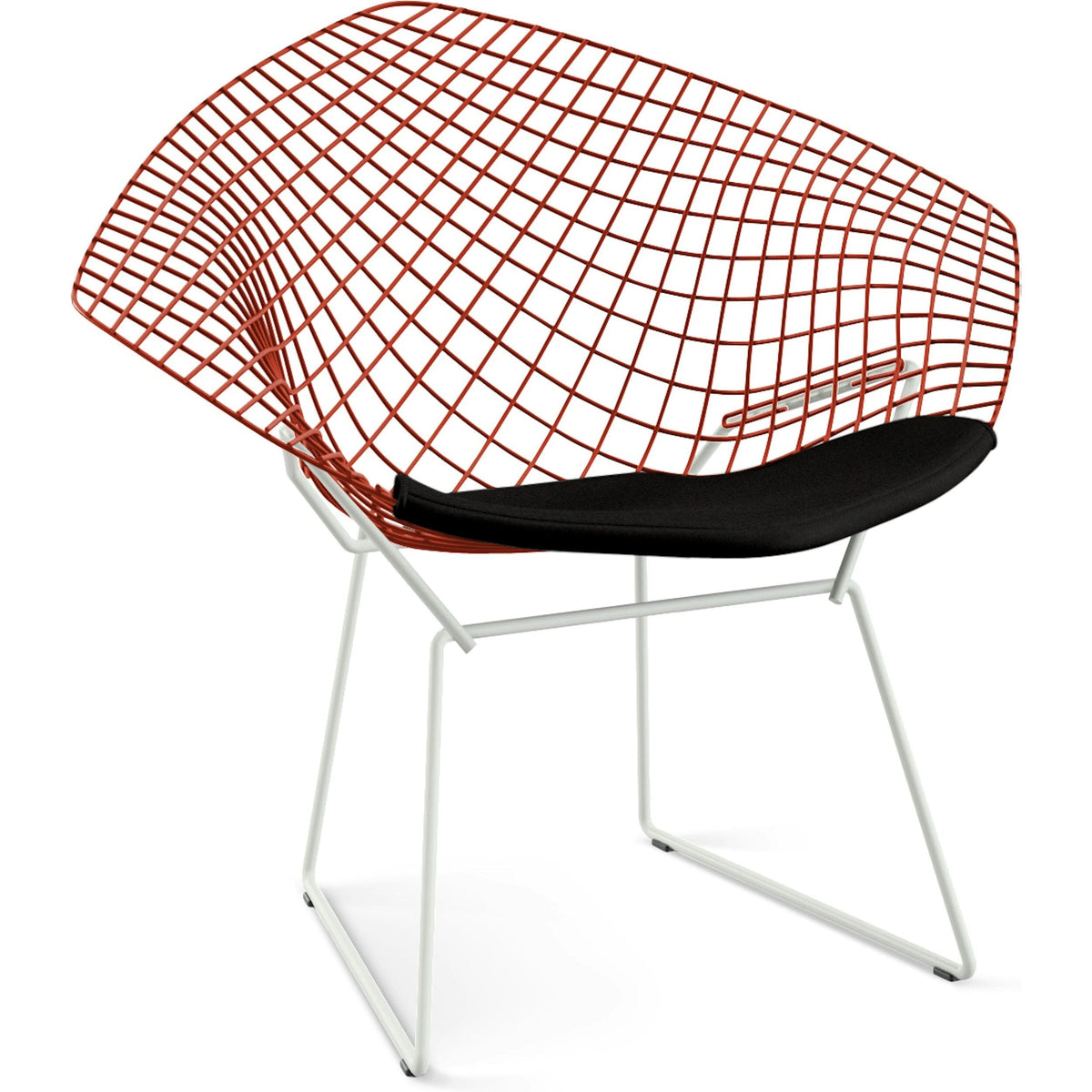 Bertoia Two-Tone Diamond Chair with Seat Cushion Side/Dining Knoll 