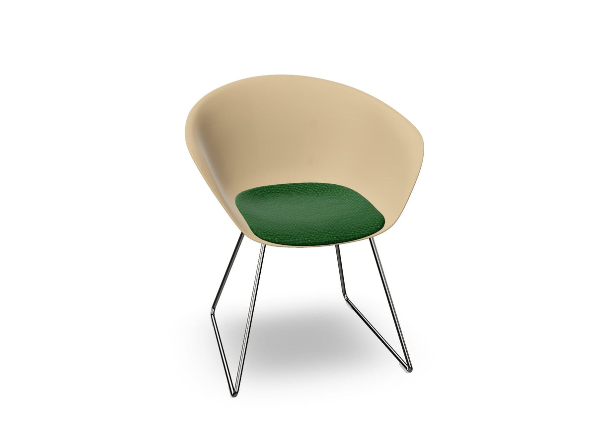 Duna 02 Sled Base Chair With Seat Cushion Chairs Arper 