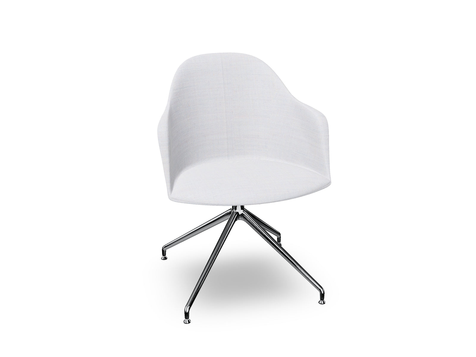 Cila Fully Upholstered Armchair With Swivel Trestle Base