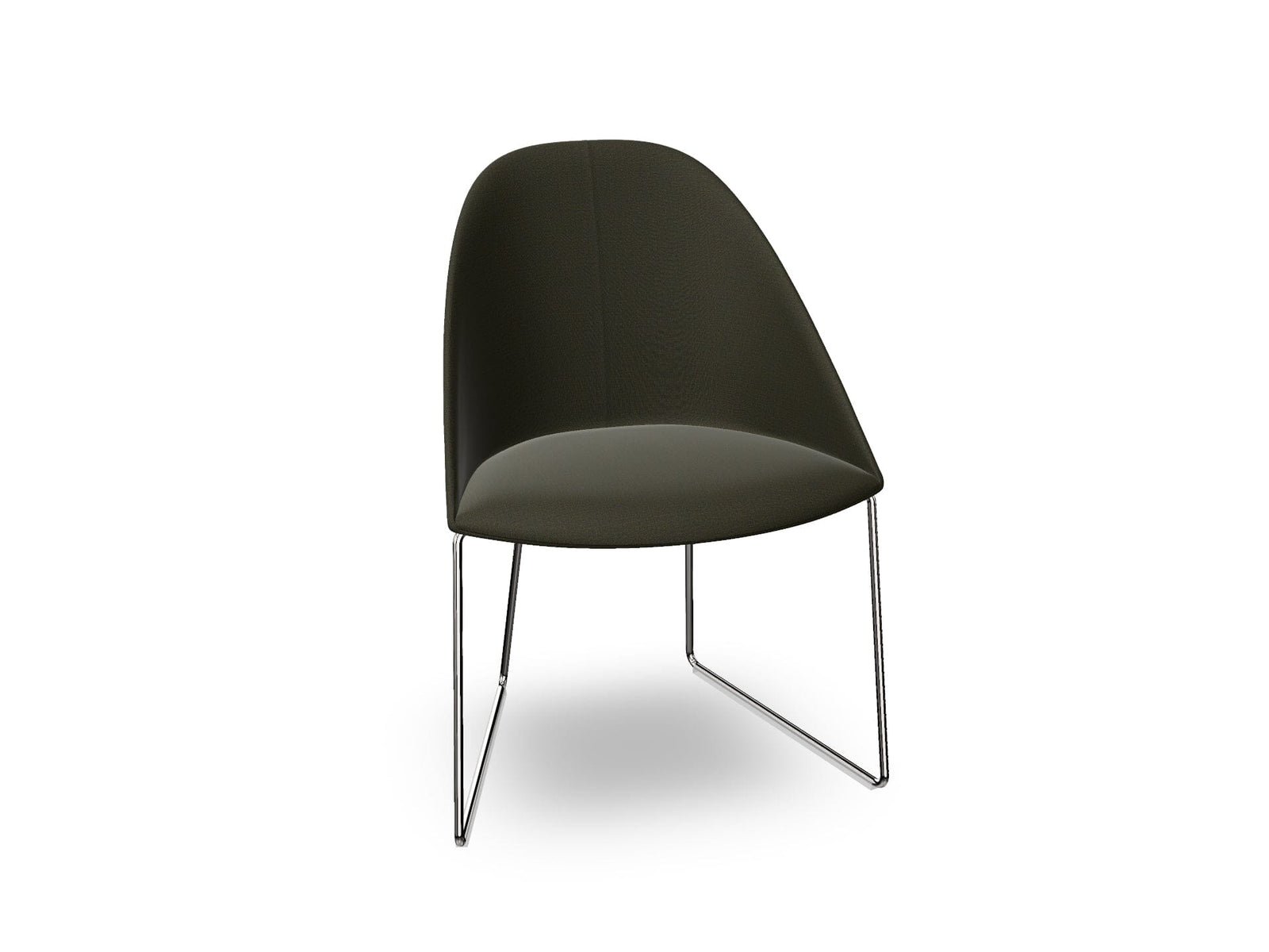 Cila Fully Upholstered Chair With Sled Base Chairs Arper 