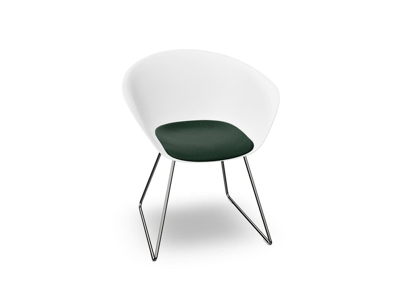 Duna 02 Sled Base Chair With Seat Cushion Chairs Arper 
